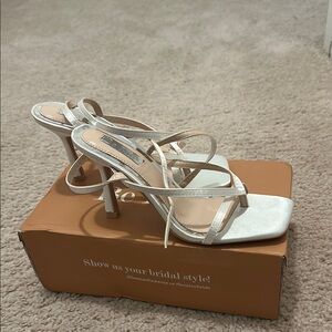 Elegant White Strappy Heels